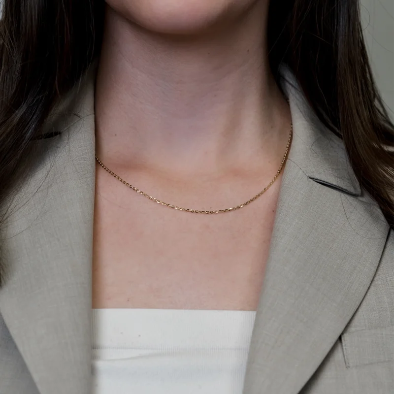 Shine: Gold Circle Link Chain Necklace - Image 2