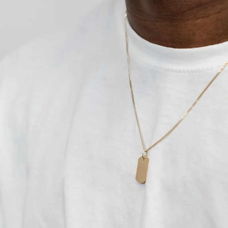 Specialty: Gold Engravable Tag Pendant - Image 2