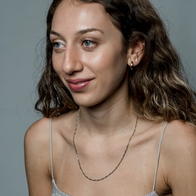 Silver Style: Silver Figaro Chain Necklace - Image 3