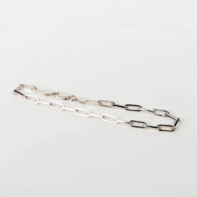 Silver Link II: Silver Paperclip Bracelet - Image 4