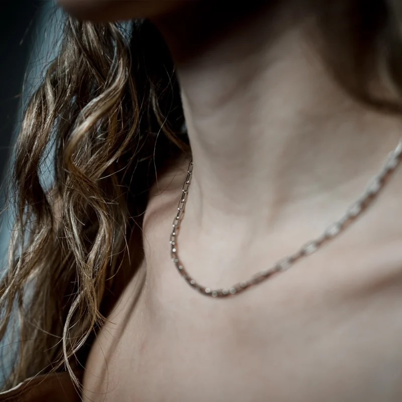 Silver Link: Silver Paperclip Necklace - Image 3