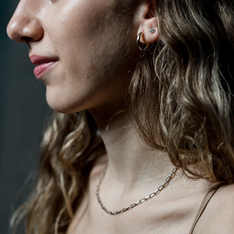 Silver Link: Silver Paperclip Necklace - Image 4