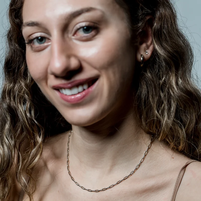Silver Link: Silver Paperclip Necklace - Image 2