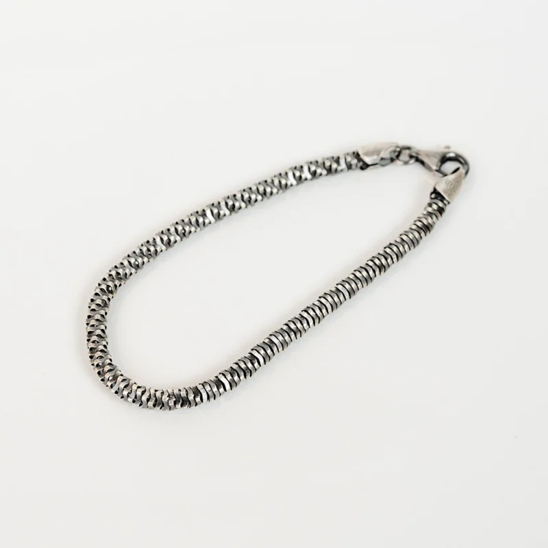 Titanium II: Men's Textured Titanium Silver Spiral Bracelet - Image 3