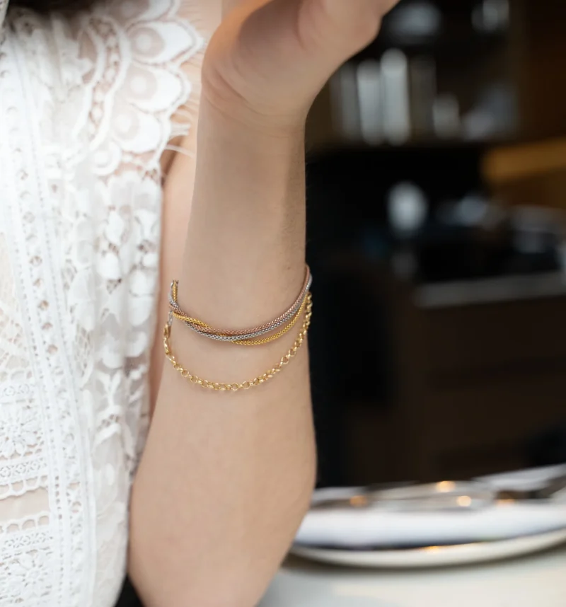 The Alloy: Triple Layered Multicoloured Bracelet - Image 2