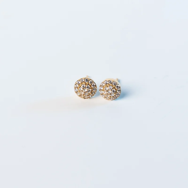 The Stunner: White Stones Circle Gold Earrings