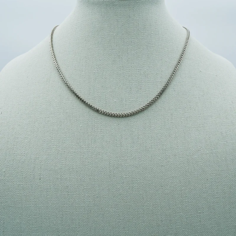 Metallic II: Men's Silver Box Chain Necklace - Image 5
