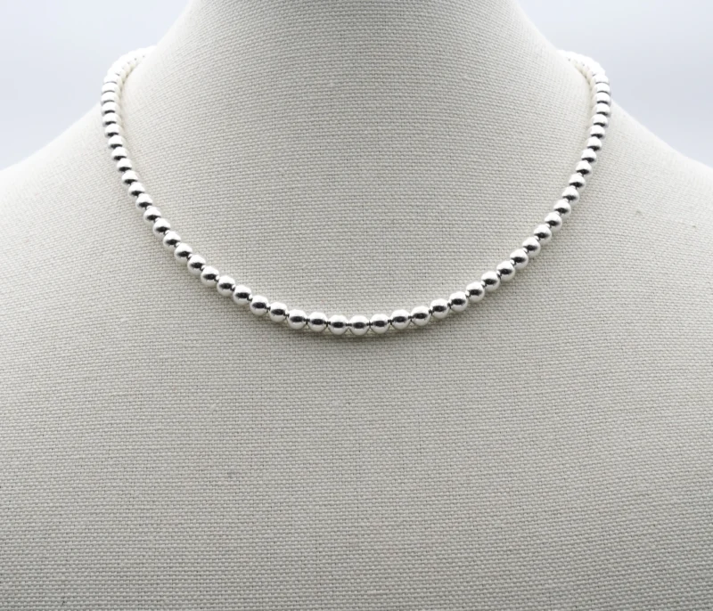 Brilliance: Silver Beaded Necklace
