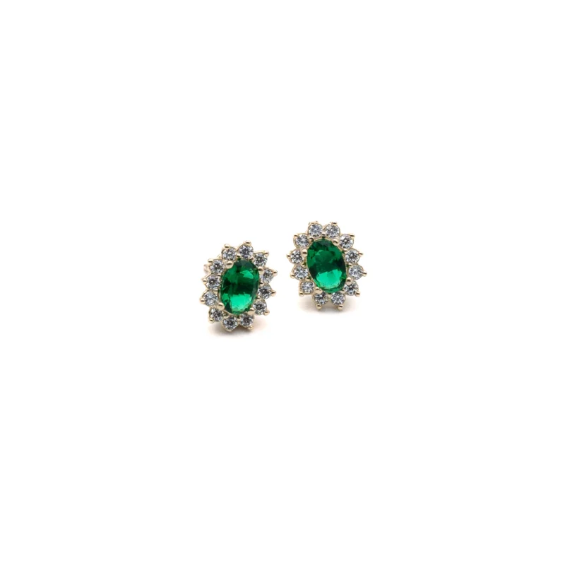Victoria: 10k Gold Oval Earrings - Image 2