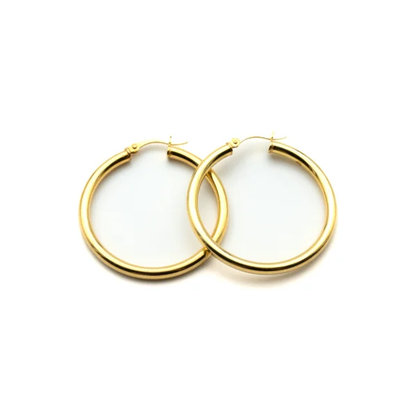 The Kiss II: Gold Large Hoop Earrings