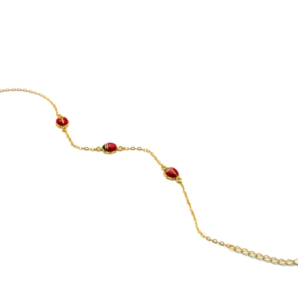 The Ladybug: Adjustable Gold Triple Ladybug Bracelet
