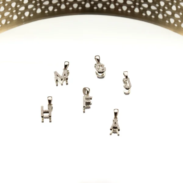 The Letters II: Silver Cubic Zirconia Letter Pendant and Chain