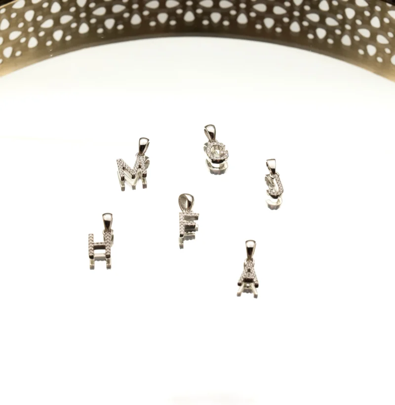The Letters II: Silver Cubic Zirconia Letter Pendant and Chain