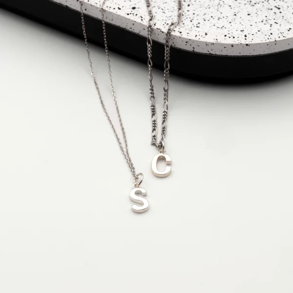 The Letters: Silver Letter Pendant and Chain