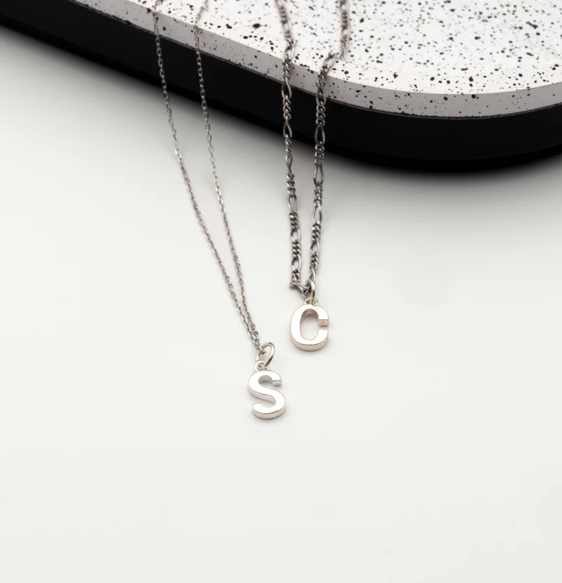 The Letters: Silver Letter Pendant and Chain