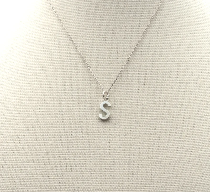 The Letters: Silver Letter Pendant and Chain - Image 4