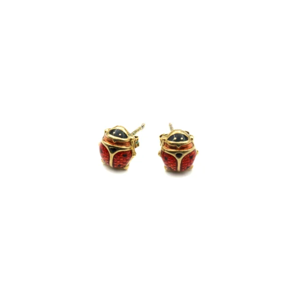The Ladybug II: Sterling Silver Ladybug Shaped Earrings