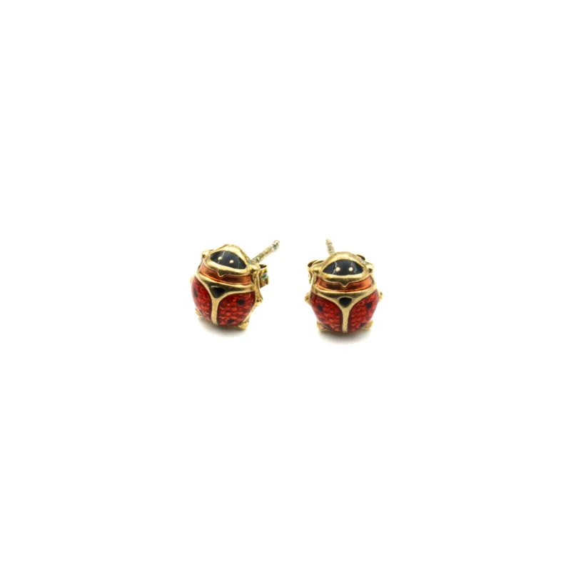 The Ladybug II: Sterling Silver Ladybug Shaped Earrings