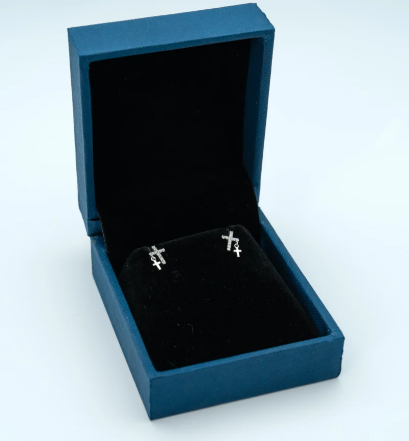 Glory: Cross Dangle Stud Earrings - Image 3