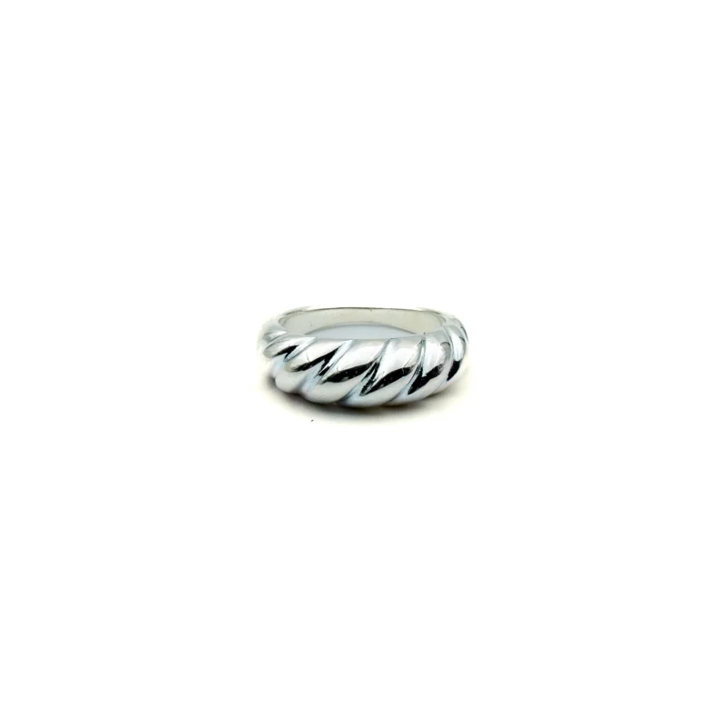 Dome: Sterling Silver Chunky Croissant Dome Ring - Image 2
