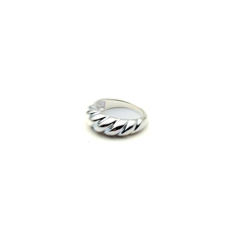 Dome: Sterling Silver Chunky Croissant Dome Ring - Image 3