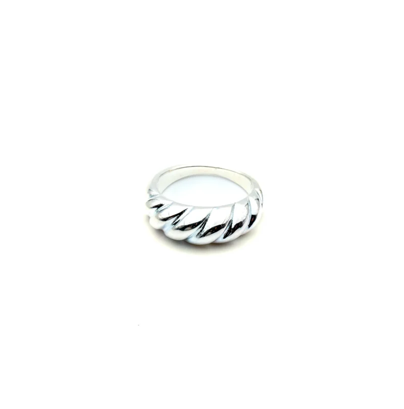 Dome: Sterling Silver Chunky Croissant Dome Ring - Image 4