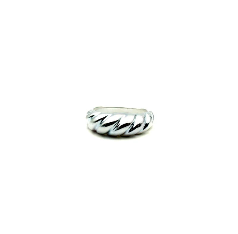 Dome: Sterling Silver Chunky Croissant Dome Ring - Image 5