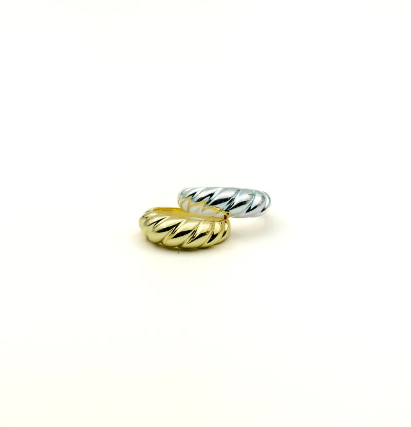 Dome: Sterling Silver Chunky Croissant Dome Ring - Image 6