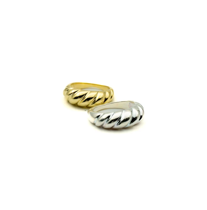 Dome: Sterling Silver Chunky Croissant Dome Ring