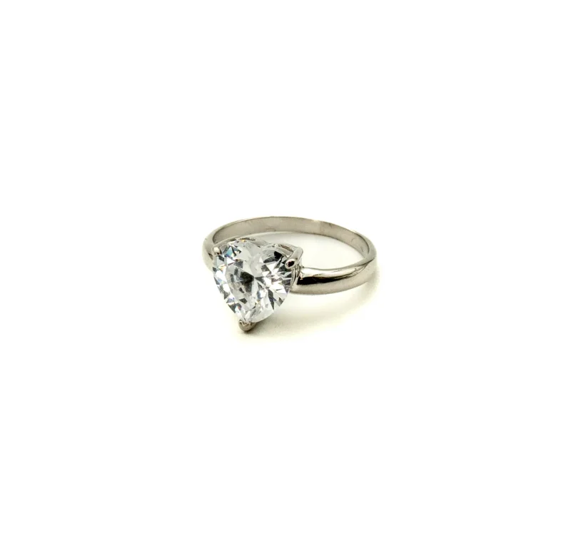 Bestie: Sterling Silver Heart Shaped Stone Ring