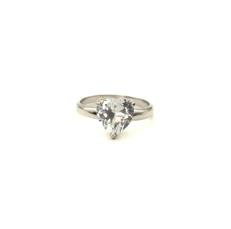 Bestie: Sterling Silver Heart Shaped Stone Ring - Image 7
