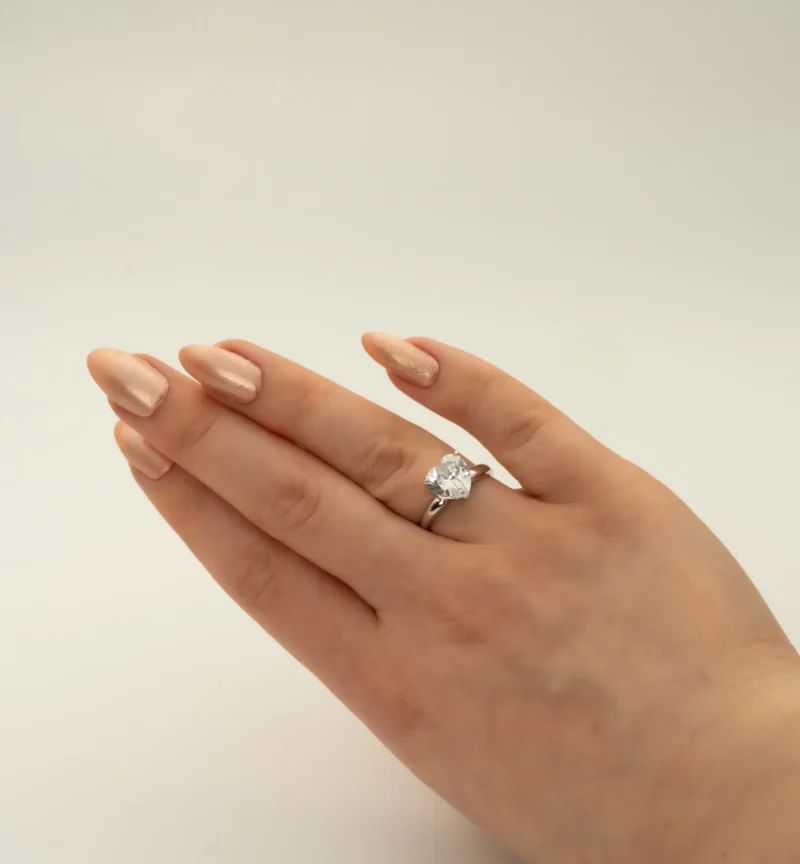 Bestie: Sterling Silver Heart Shaped Stone Ring - Image 8