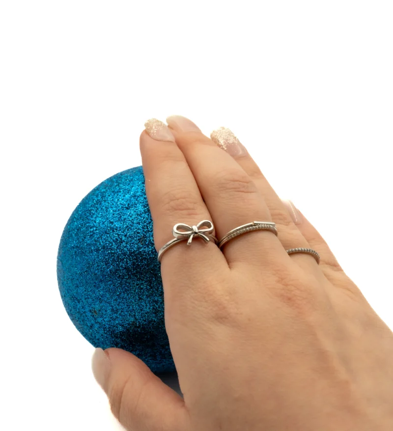 The Bow: Sterling Silver Dainty Bow Ring - Image 2
