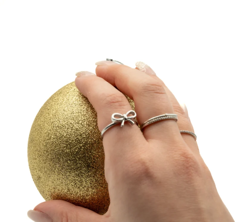 The Bow: Sterling Silver Dainty Bow Ring - Image 3