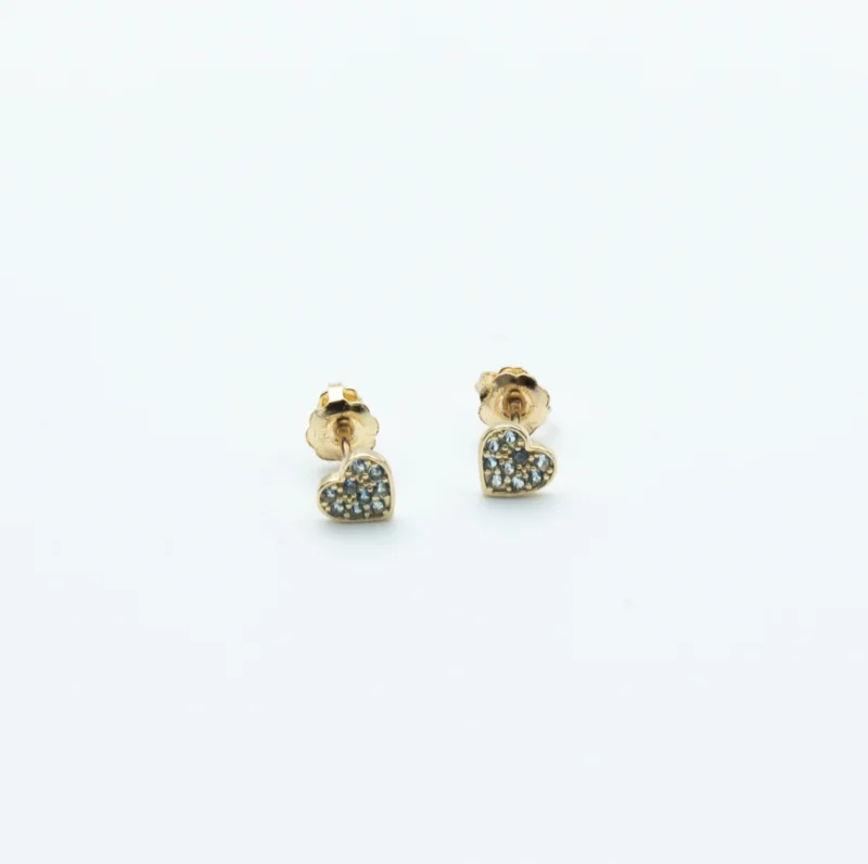 Cutie 10k Gold Heart Earrings with Small Coloured Stones1 PORTIER JEWELRY - Portier Jewelry