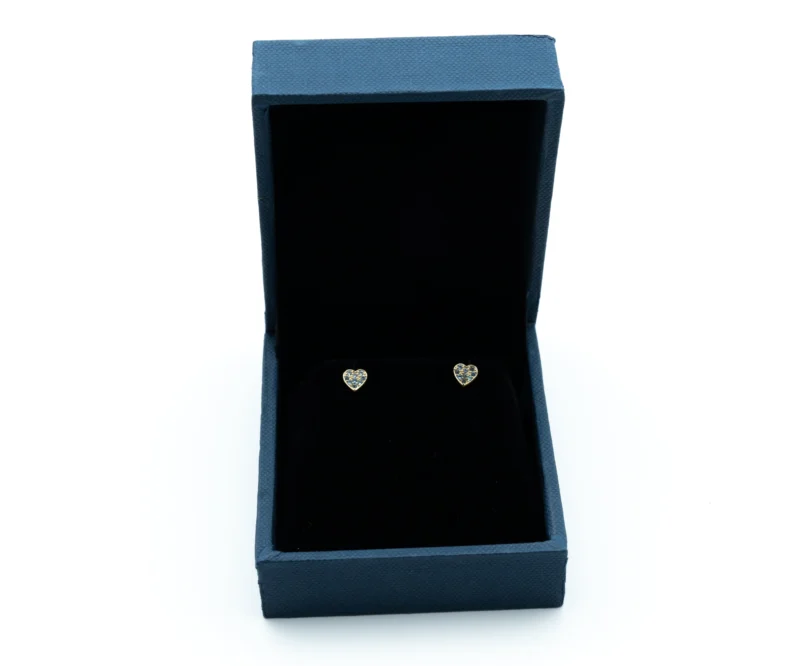 Cutie 10k Gold Heart Earrings with Small Coloured Stones2 PORTIER JEWELRY - Portier Jewelry