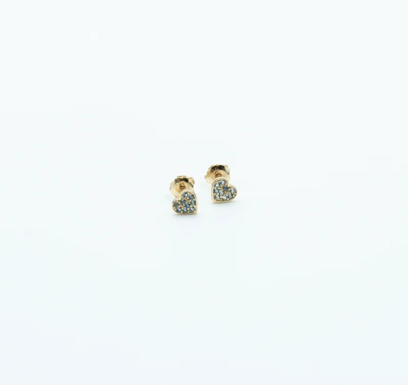 Cutie 10k Gold Heart Earrings with Small Coloured Stones3 PORTIER JEWELRY - Portier Jewelry