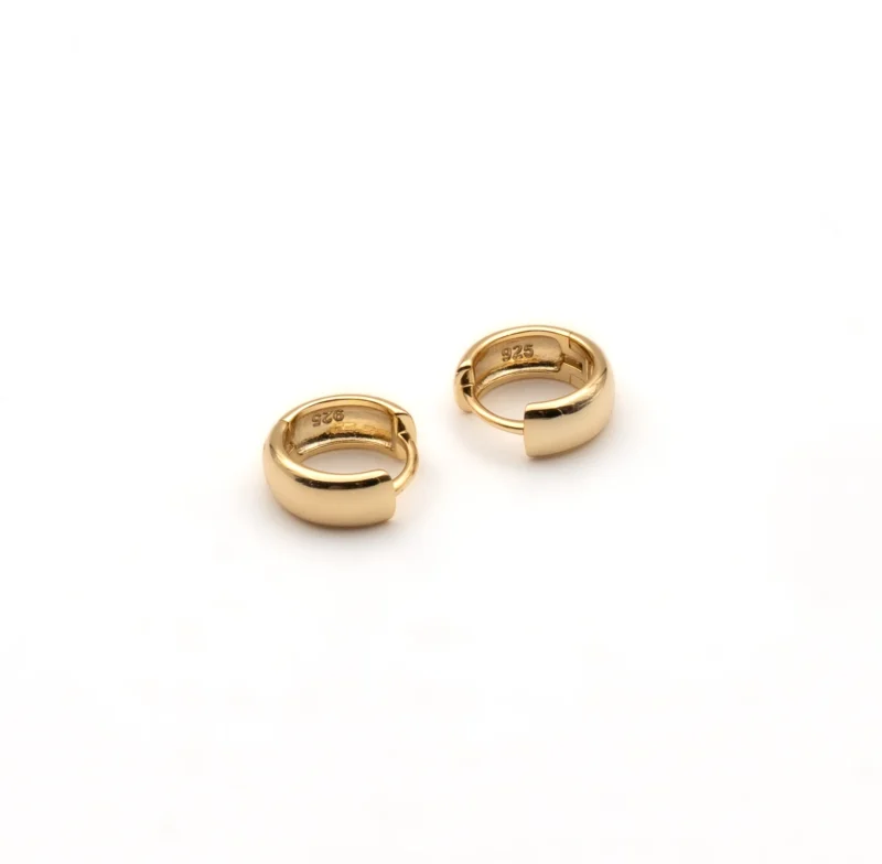 The Hug: Silver Huggies Earrings - Image 3