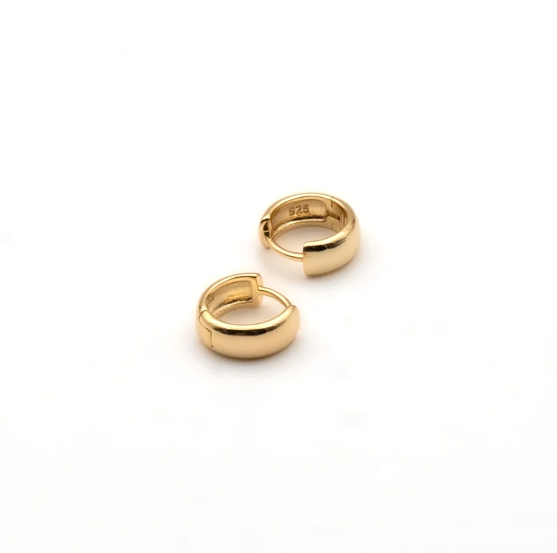 The Hug: Silver Huggies Earrings - Image 6