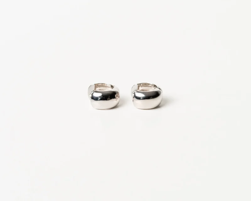 The Hug: Silver Huggies Earrings - Image 7
