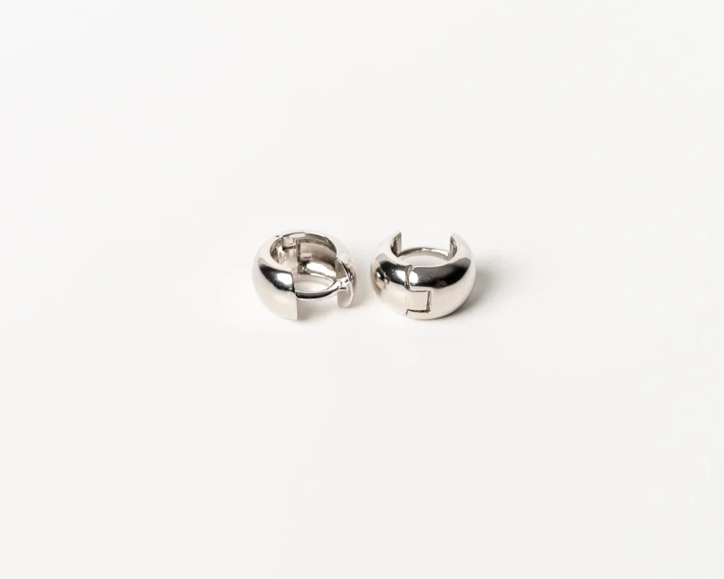 The Hug: Silver Huggies Earrings - Image 10