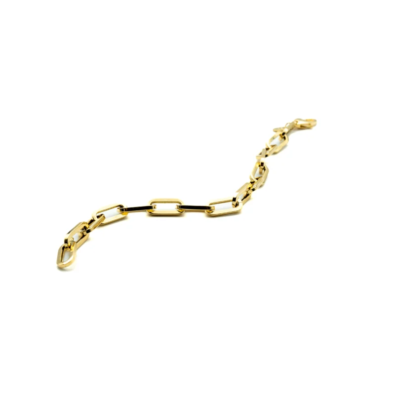 Opulence: 14K Gold Chunky Paperclip Link Bracelet - Image 2
