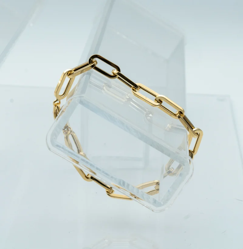 Opulence: 14K Gold Chunky Paperclip Link Bracelet - Image 3