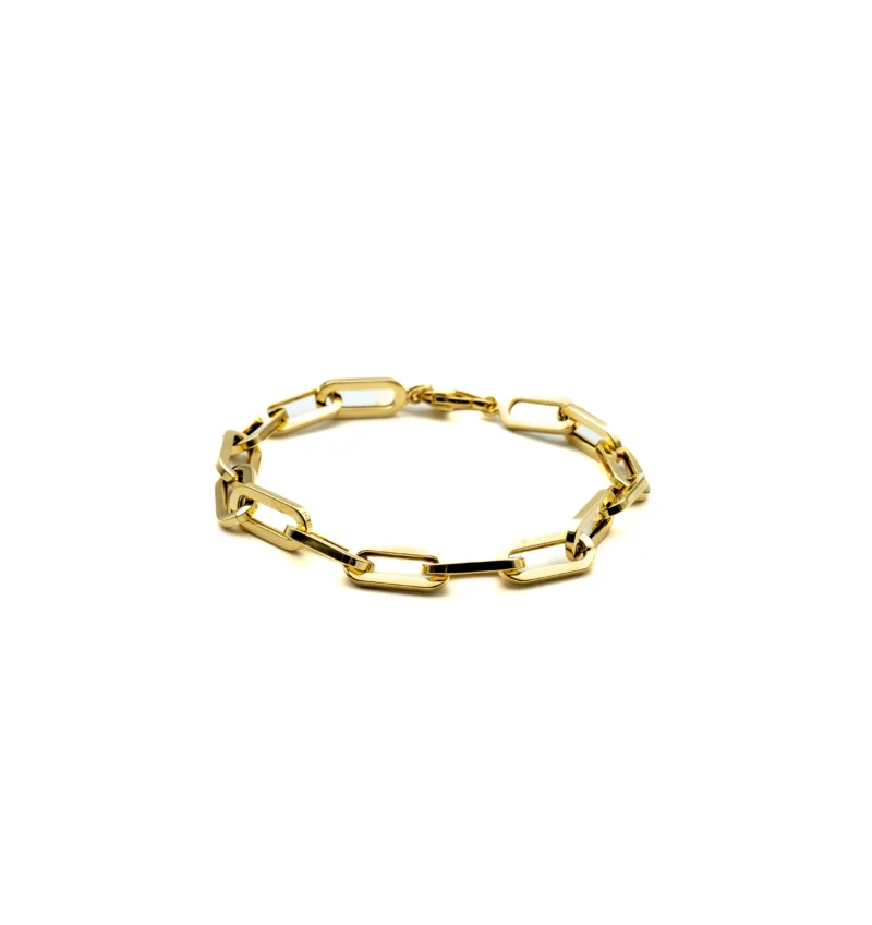 Opulence: 14K Gold Chunky Paperclip Link Bracelet - Image 4