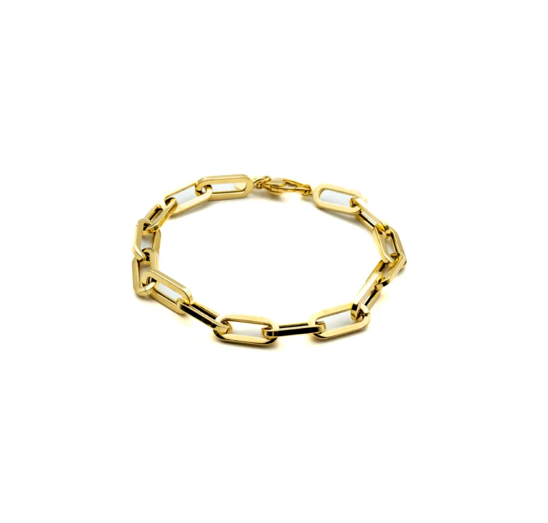 Opulence: 14K Gold Chunky Paperclip Link Bracelet - Image 5