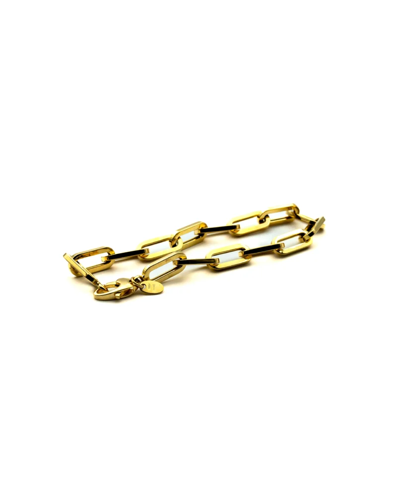 Opulence: 14K Gold Chunky Paperclip Link Bracelet - Image 7