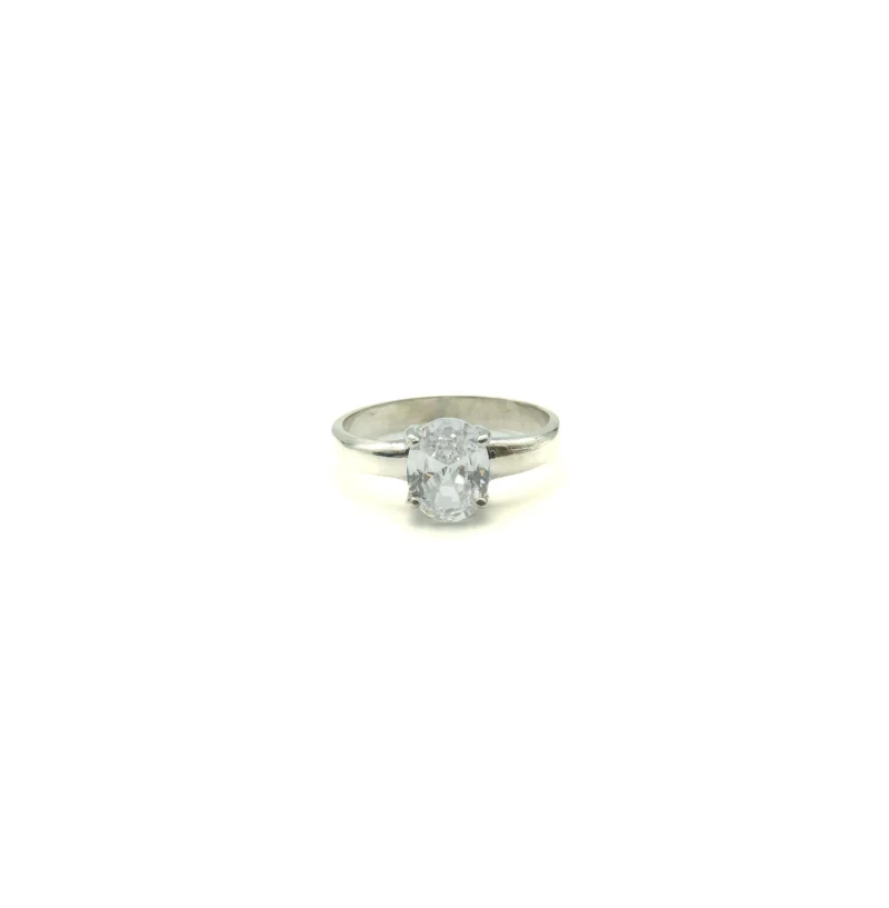 Princess: Sterling Silver Oval Stone Stone Ring - Image 2