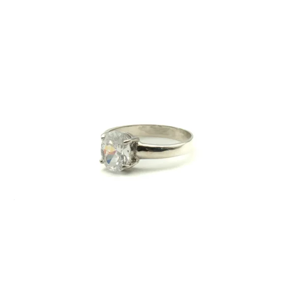 Princess: Sterling Silver Oval Stone Stone Ring