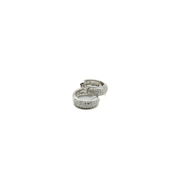 Sparkle: Sterling Silver Micro Pave Chunky Medium Hoops