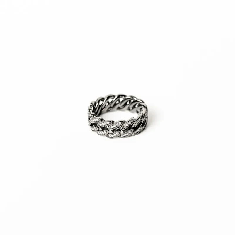 The Smart: Men's Black Cuban Link Ring - Image 3